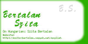 bertalan szita business card